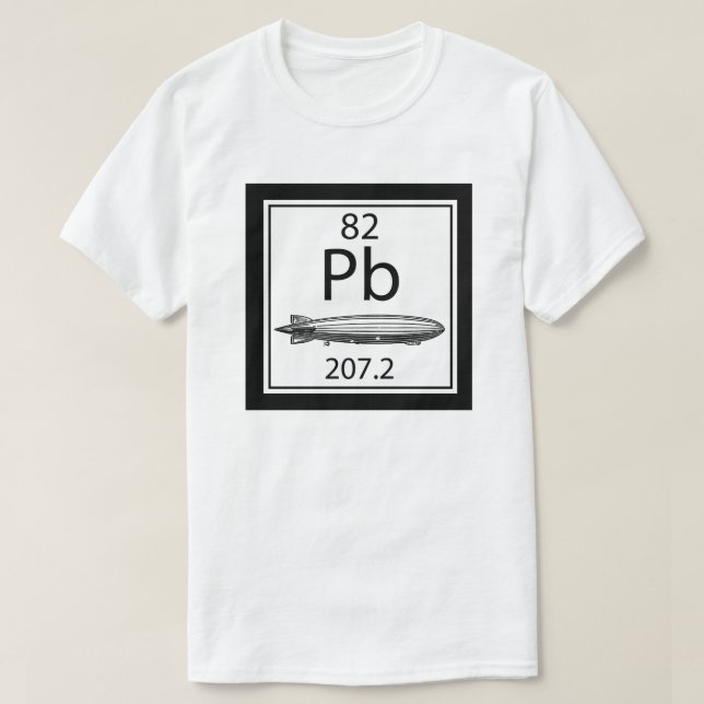 Lead Zeppelin Periodic Table Atomic Number Led T-Shirt (Design Front)