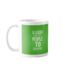 Leader mug - green with quote