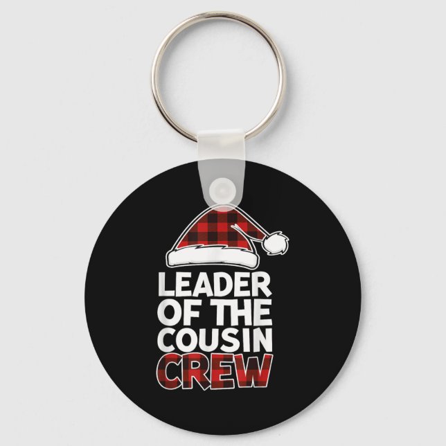 Leader Of The Cousin Crew Christmas Buffalo Red Pl Keychain (Front)