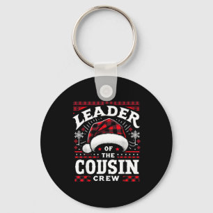 Leader Of The Cousin Crew Christmas Family Matchin Keychain