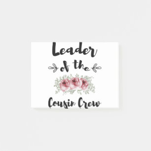 Leader Of The Cousin Crew Funny Cousin Shirt Post-it Notes