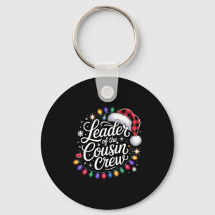 Leader Of The Cousin Crew Xmas Lights Red Plaid Sa Keychain