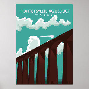 Leaderfoot Viaduct Scotland travel poster