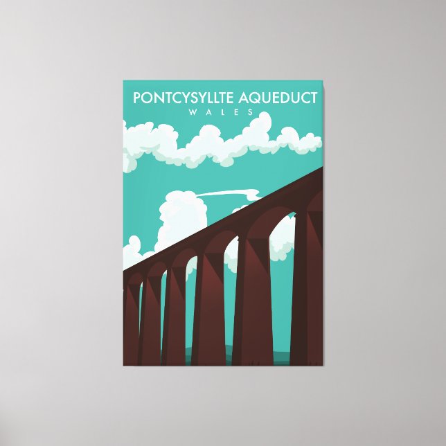 Leaderfoot Viaduct Scotland travel poster Canvas P Print (Front)