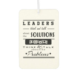 leaders motivational quote black & white inspiring air freshener