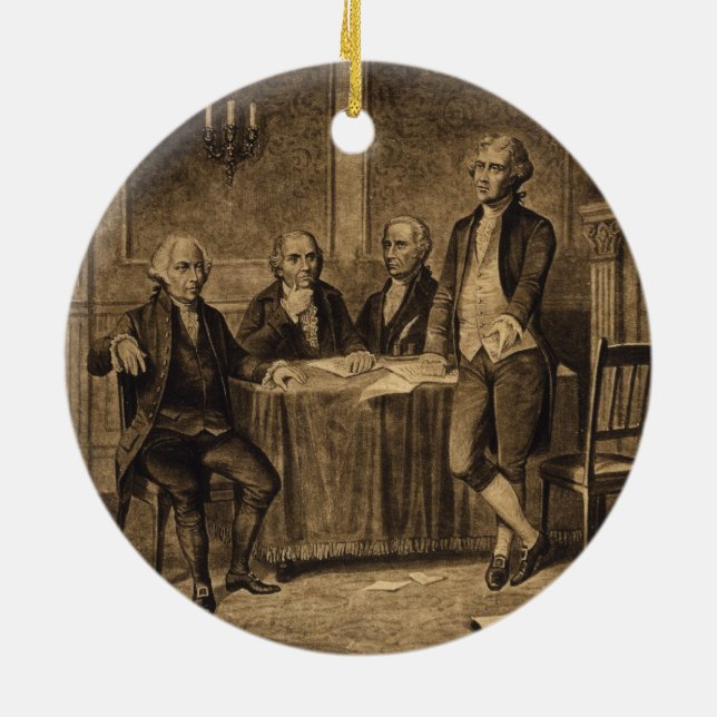 Leaders of the Continental Congress by A. Tholey Ceramic Ornament (Back)