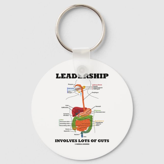 Leadership Involves Lots Of Guts (Digestive Humour Keychain (Front)