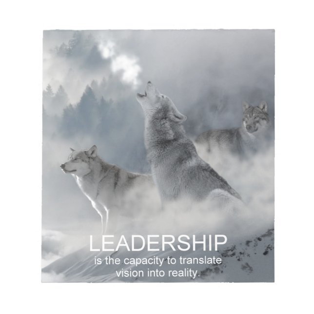 leadership motivational inspirational quote notepad (Front)