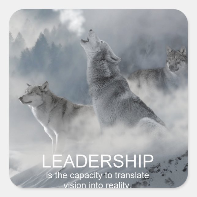 leadership motivational inspirational quote square sticker (Front)