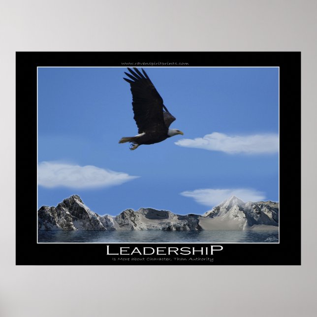 LEADERSHIP ~ Poster motivationnel de l'aigle à têt (Devant)