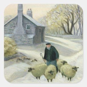 Leading the Sheep Square Sticker