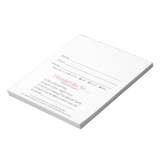 Leads Booking & Recruit Drawing Slip Pink Zebra Notepad