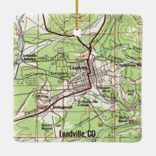 Leadville Colorado Topo Map Ceramic Ornament