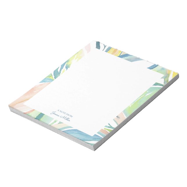 Leaf Abstract Art Personalized Flat Note Card (Rotated)