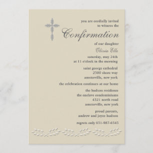 Leaf Accents Confirmation Invitation