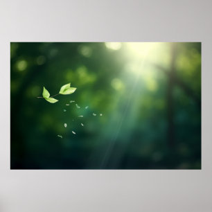 Leaf Air Nature Serene Tranquil Peaceful Poster