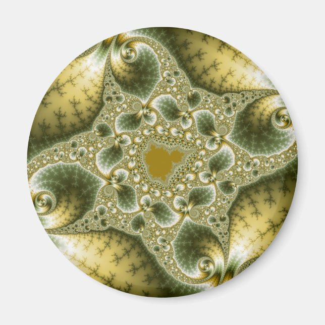 Leaf And Gold - Fractal Art Magnet (Front)
