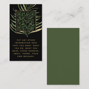 Leaf and QR Code insert Card for customer orders.