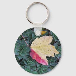 Leaf and Succulents Keychain  with Weave Patterned