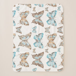 Leaf Art Butterfly Sherpa Blanket