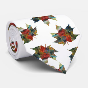 Leaf Art, Colourful Autumn Leaf Tie