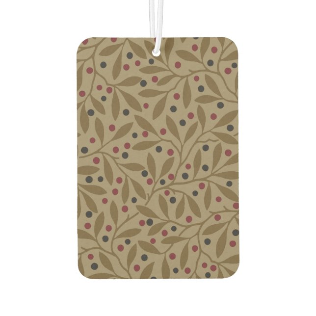 Leaf Berry Classic Colourful Pretty Pattern Art Air Freshener (Back)