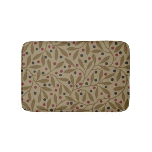 Leaf Berry Classic Colourful Pretty Pattern Art Bath Mat