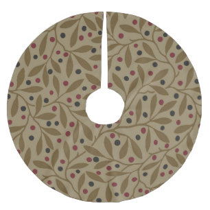 Leaf Berry Classic Colourful Pretty Pattern Art Brushed Polyester Tree Skirt