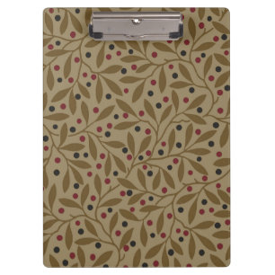 Leaf Berry Classic Colourful Pretty Pattern Art Clipboard