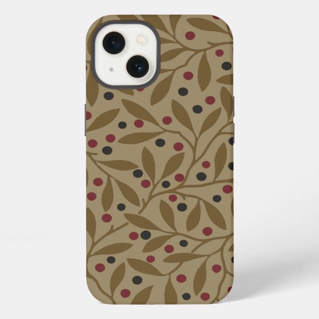 Leaf Berry Classic Colourful Pretty Pattern Art iPhone Case (Back)