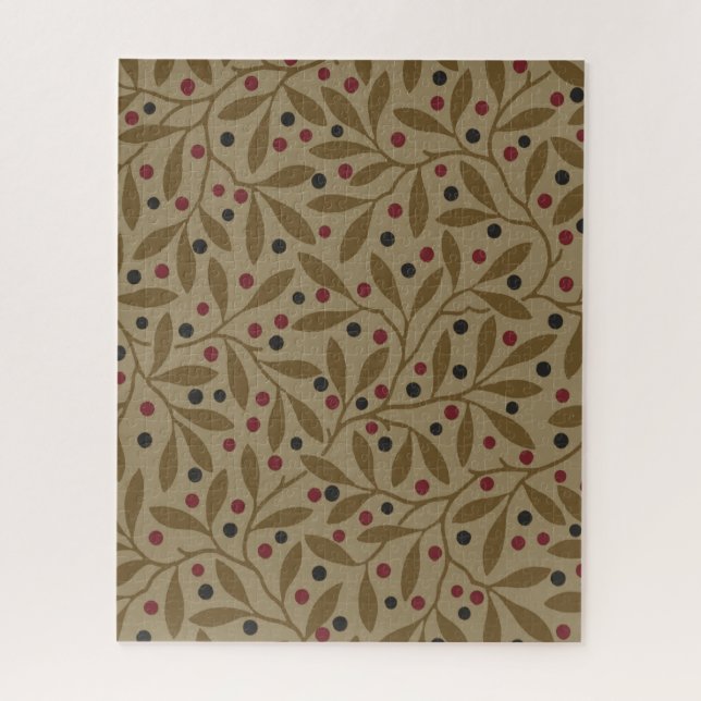 Leaf Berry Classic Colourful Pretty Pattern Art Jigsaw Puzzle (Vertical)
