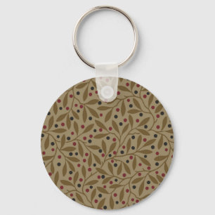 Leaf Berry Classic Colourful Pretty Pattern Art Keychain