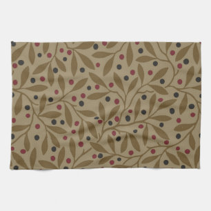 Leaf Berry Classic Colourful Pretty Pattern Art Kitchen Towel