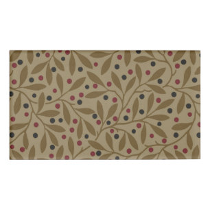 Leaf Berry Classic Colourful Pretty Pattern Art Name Tag