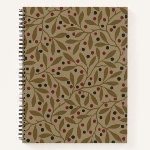 Leaf Berry Classic Colourful Pretty Pattern Art Notebook