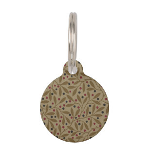 Leaf Berry Classic Colourful Pretty Pattern Art Pet Tag