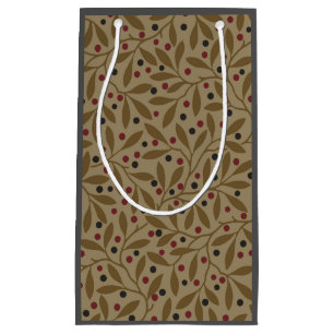 Leaf Berry Classic Colourful Pretty Pattern Art Small Gift Bag
