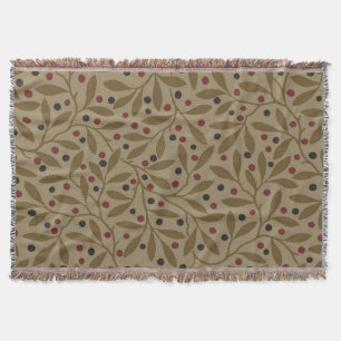 Leaf Berry Classic Colourful Pretty Pattern Art Throw Blanket
