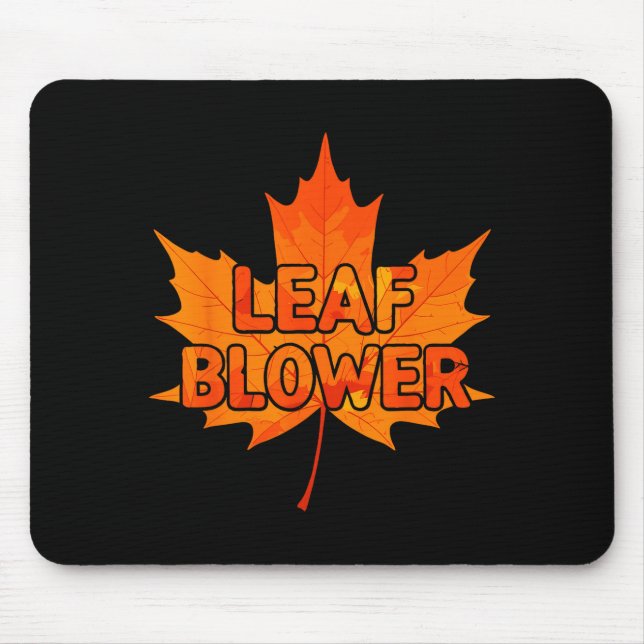 Leaf Blower Autumn Funny Halloween Matching Couple Mouse Pad (Front)