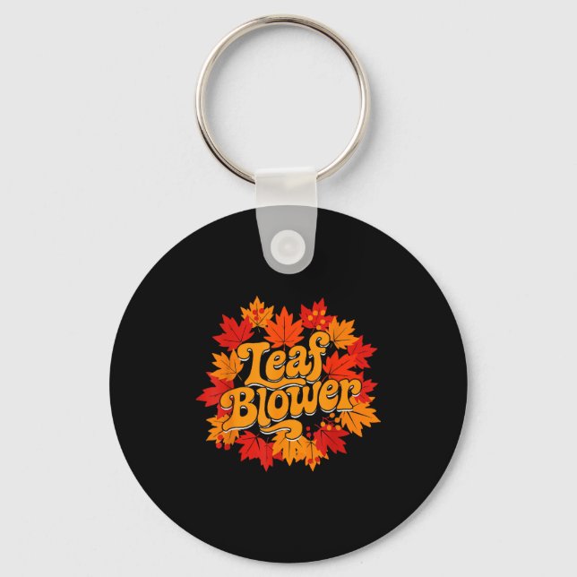 Leaf Blower Autumn Season Falling Leaves Cleanup G Keychain (Front)