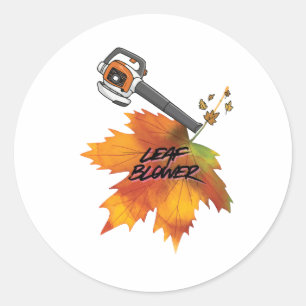 Leaf Blower Fall Costume Classic Round Sticker