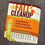 Leaf Blowing, Gutter Cleaning, Pressure Washing Flyer<br><div class="desc">Fall Cleanup,  Seasonal Maintenance Flyer</div>