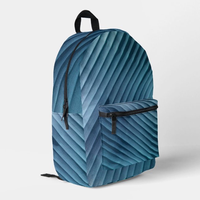 Leaf Blue Diagonal Backpack  (Back Corner Left)