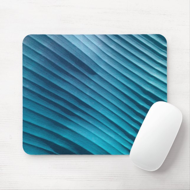 Leaf Blue Diagonal Mouse Pad (With Mouse)