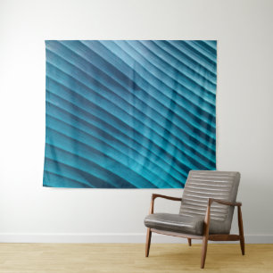 Leaf Blue Diagonal Tapestry