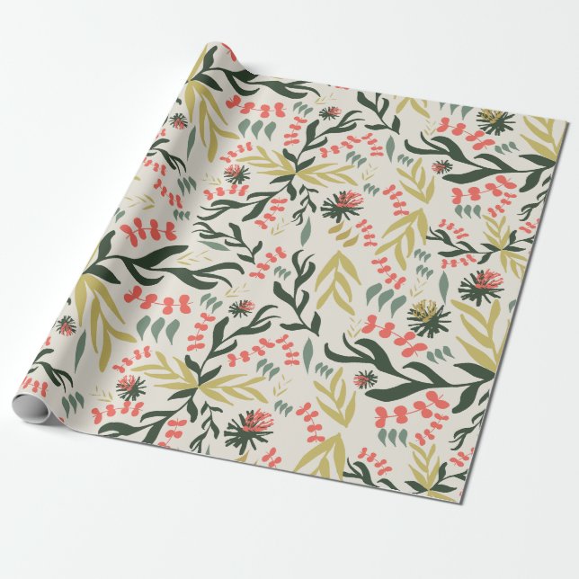 Leaf bouquet wrap paper (Unrolled)
