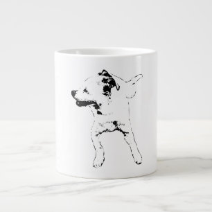 Leaf-Chase Pivot, Grinning Pup Large Coffee Mug