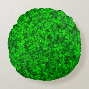 Leaf clover green shamrock spring round pillow