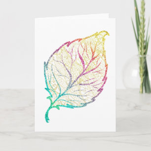 Leaf colorful gold filigree artistic elegant card