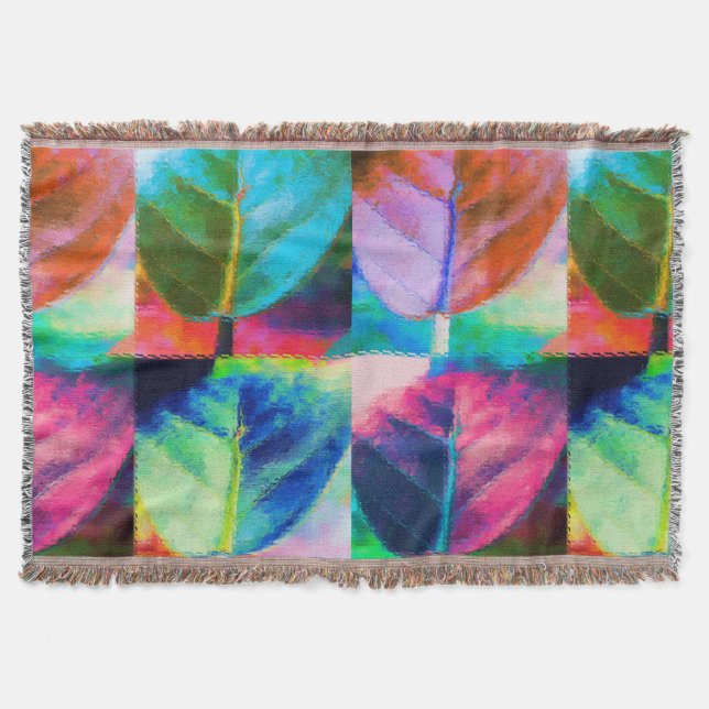 Leaf Colours Throw Blanket (Front)
